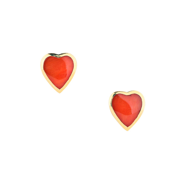 peyote bird Golden Heart Post Earrings
