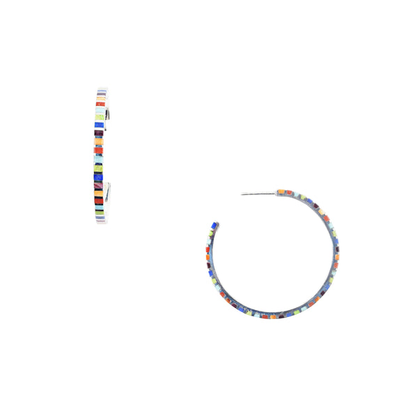 Peyote Bird Harmony Hoop Earrings