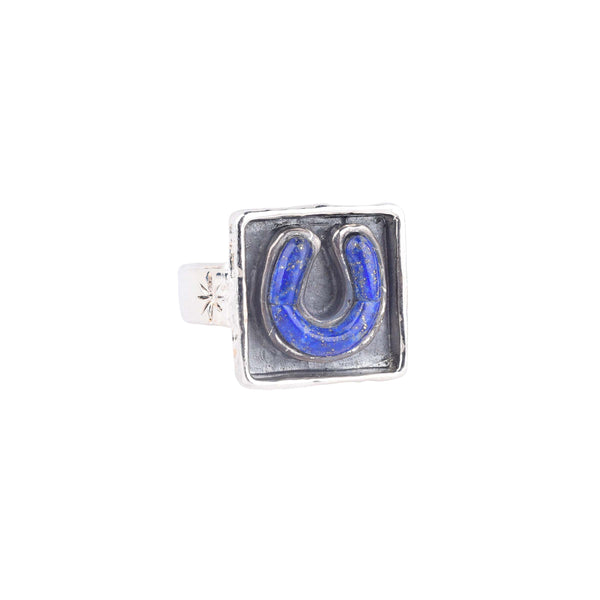 Peyote Bird Horseshoe Signet Ring