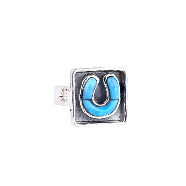 peyote bird Horseshoe Signet Ring