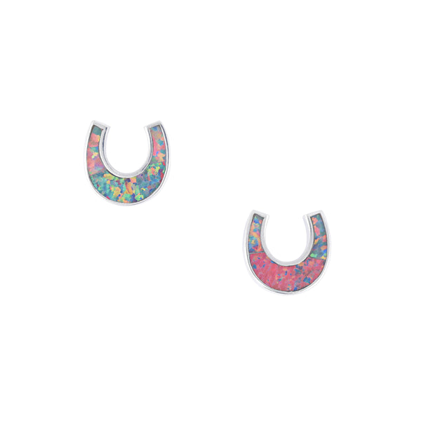 Peyote Bird Horseshoe Stud Earrings