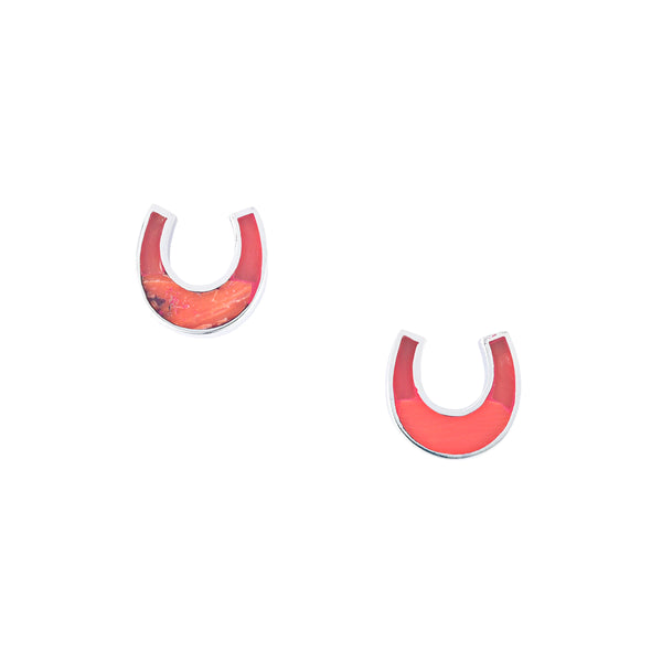 Peyote Bird Horseshoe Stud Earrings
