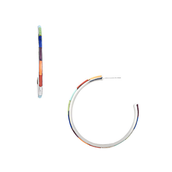 Peyote Bird Infinity Hoop Earrings