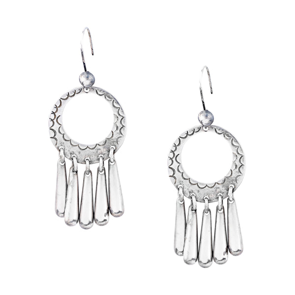 peyote bird Jock Favour Silver Dangle Earrings