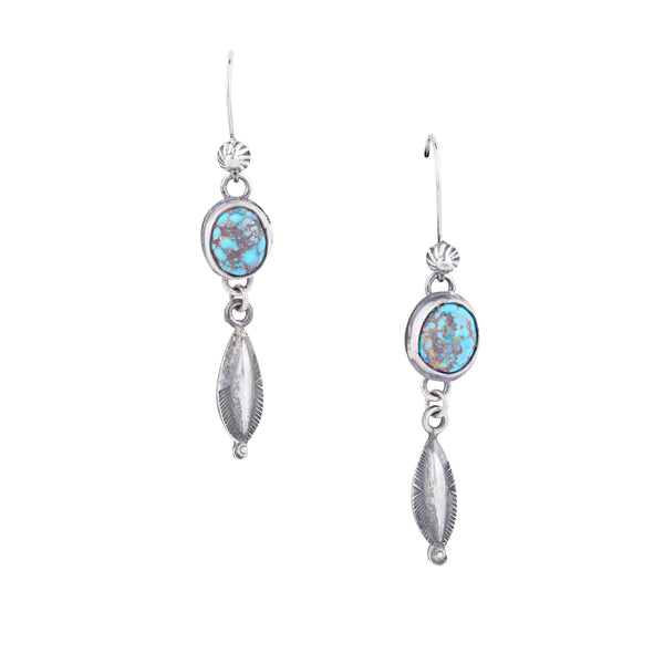 peyote bird Jock Favour Turquoise Dangle Earrings