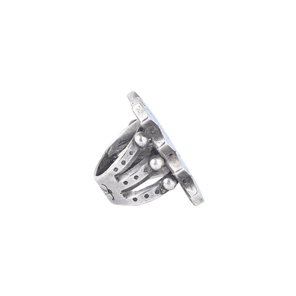 Peyote Bird Jock Favour Turquoise Inlay Ring