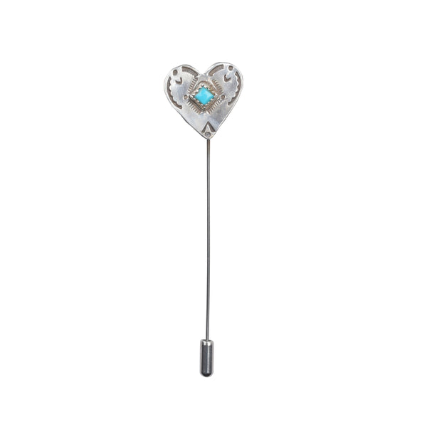 peyote bird Joe Eby Heart with Turquoise Stick Pin