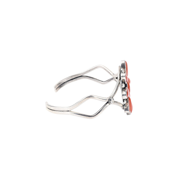 Peyote Bird L. T. Chee Coral Flower Cuff