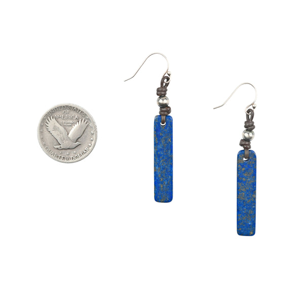 Peyote Bird Lapis Spires Earrings