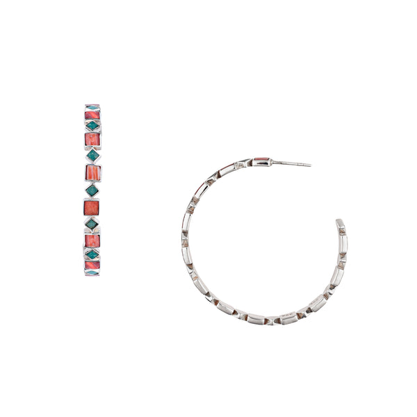 Peyote Bird Mesa Hoop Earrings