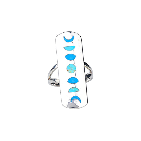 Peyote Bird Moon Phase Shield Ring