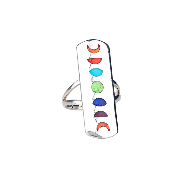 Peyote Bird Moon Phase Shield Ring