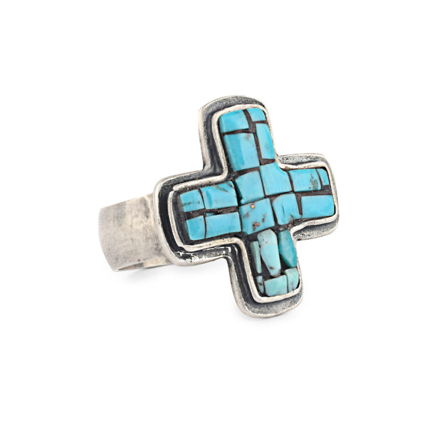 peyote bird Mosaic Cross Ring