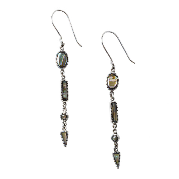 Peyote Bird Nomad Abalone Dangle Earrings