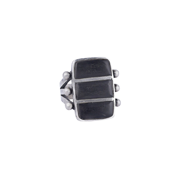 peyote bird Nomad Blocks of Onyx Ring