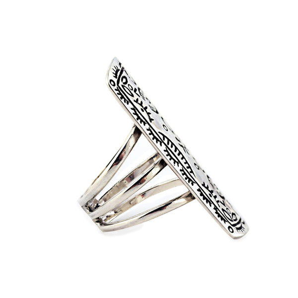 Peyote Bird Nomad Four Corners Shield Ring