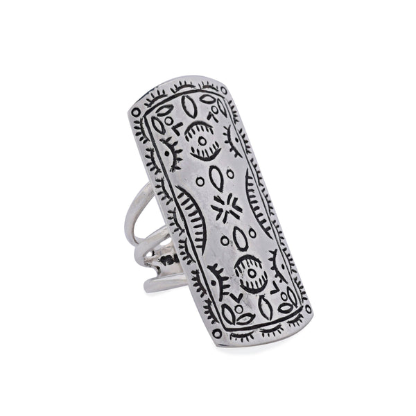 peyote bird Nomad Four Corners Shield Ring