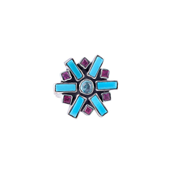 peyote bird Nomad Fractal Flower Ring