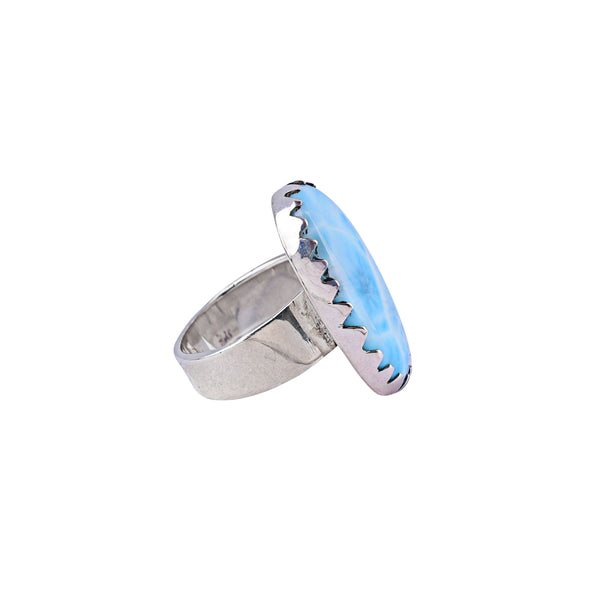 Peyote Bird Nomad Larimar Ring - Size 8