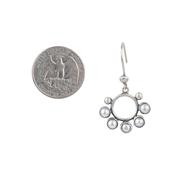 Peyote Bird Nomad Lunar Pearl Hoop Earrings