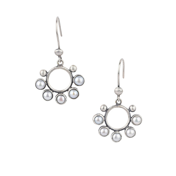 peyote bird Nomad Lunar Pearl Hoop Earrings