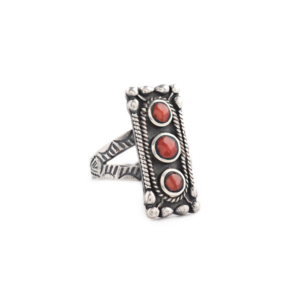 peyote bird Nomad Mini Coral Triad Ring