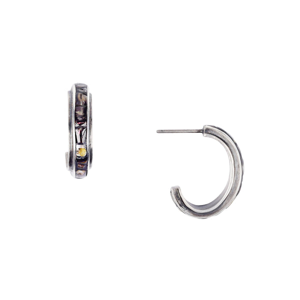 peyote bird Nomad Mosaic Abalone Hoop Earrings