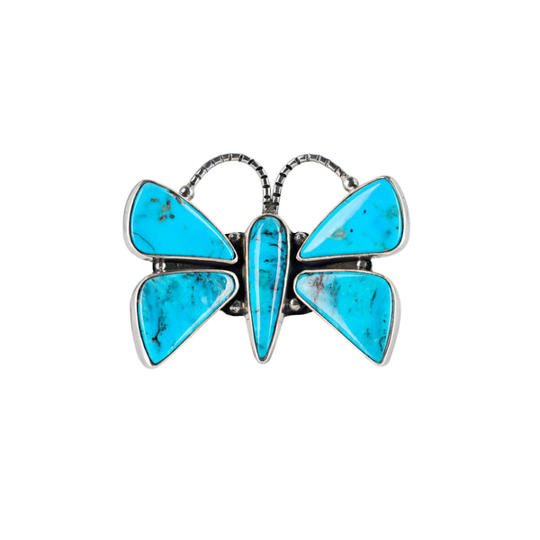 peyote bird Nomad Turquoise Butterfly Ring Size 8