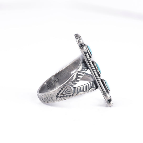 Peyote Bird Nomad Turquoise Triad Ring