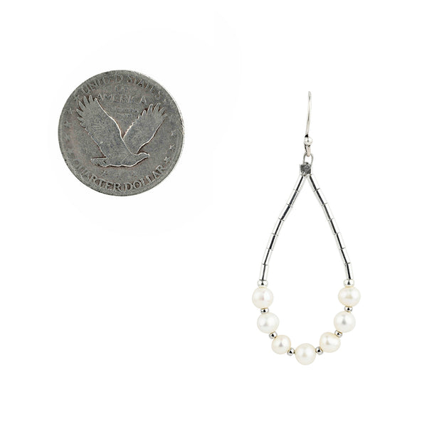 Peyote Bird Pearl Droplet Earrings