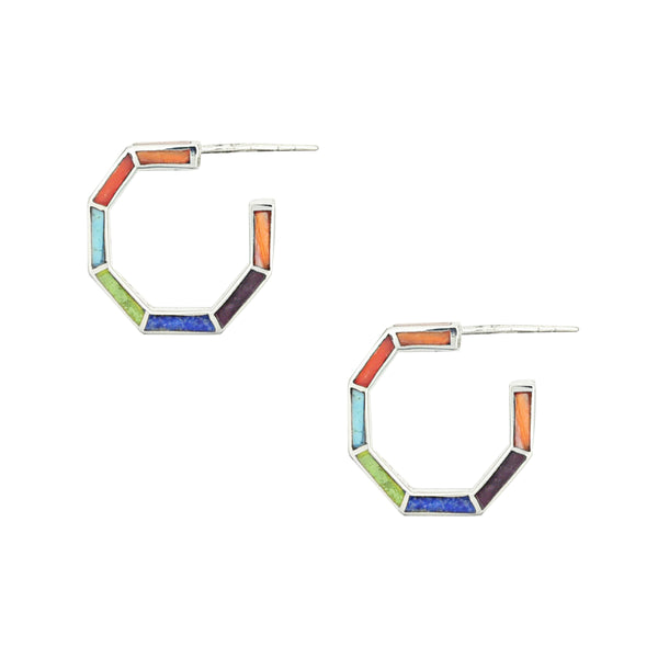 Peyote Bird Prism Hoop Earrings