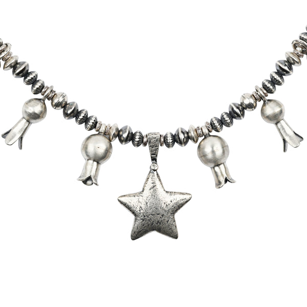 Peyote Bird Revival Silver Starburst Necklace