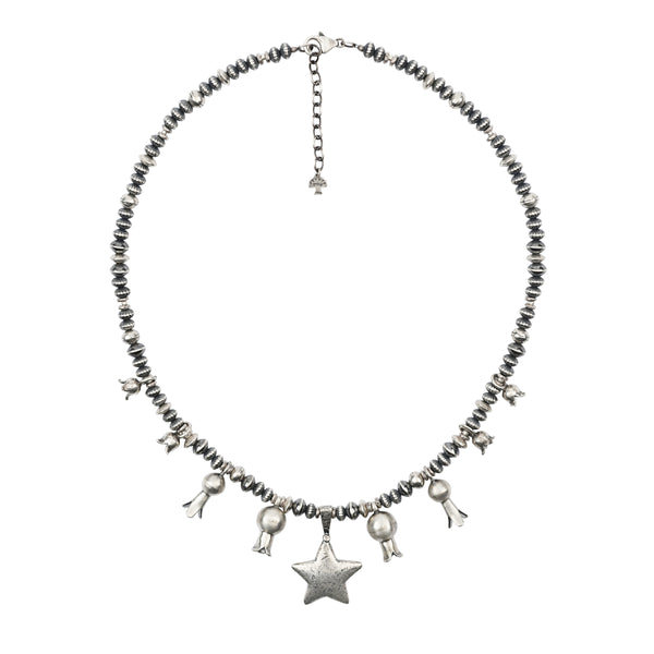 peyote bird Revival Silver Starburst Necklace