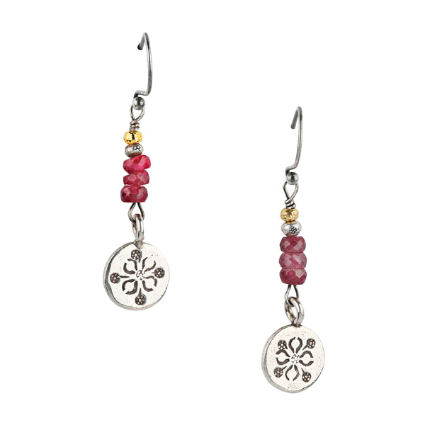 peyote bird Ruby Trio Earrings