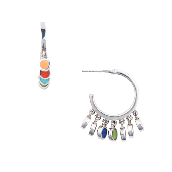 Peyote Bird Seven Circle Hoop Earrings