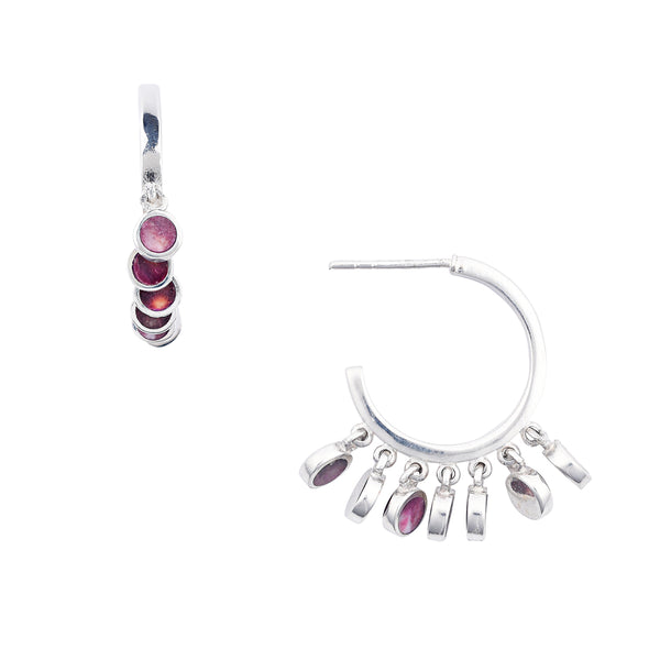 Peyote Bird Seven Circle Hoop Earrings