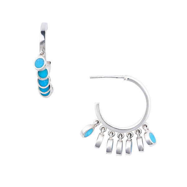 peyote bird Seven Circle Hoop Earrings
