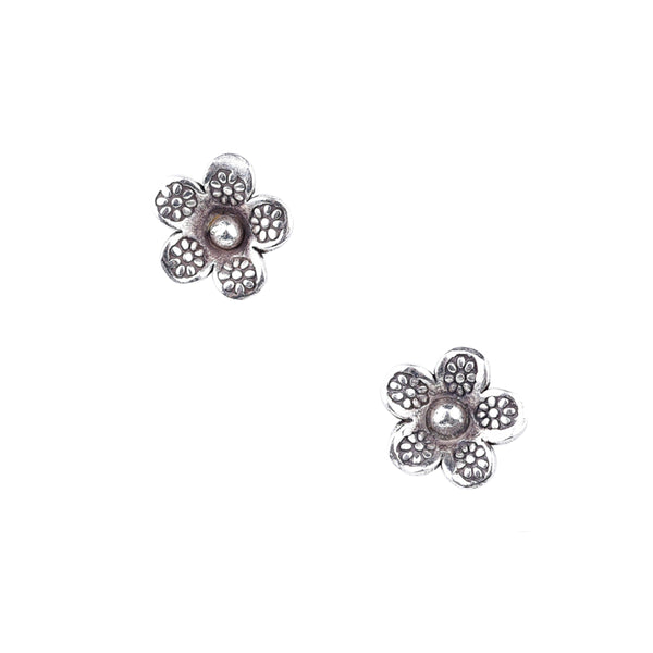 peyote bird Silver Daisy Earrings