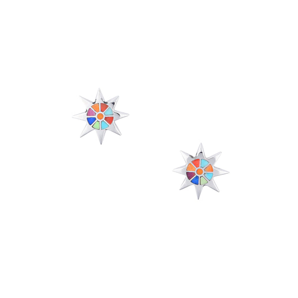 Peyote Bird Starburst Earrings