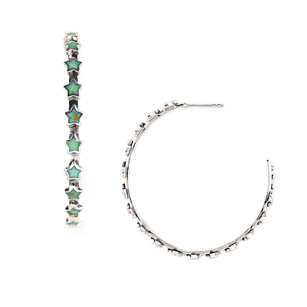 Peyote Bird Starlight Hoop Earrings