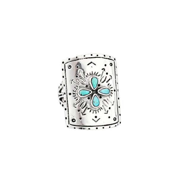 peyote bird Sunflower Shield Ring