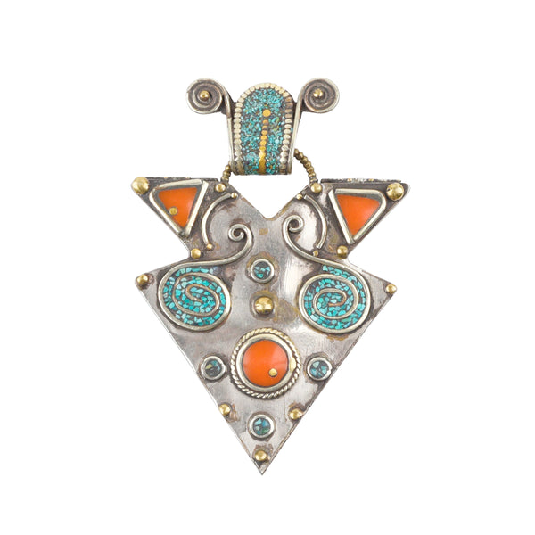Peyote Bird Tibetan Double Sided Pendant