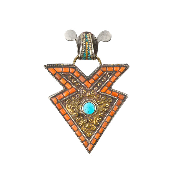 peyote bird Tibetan Double Sided Pendant