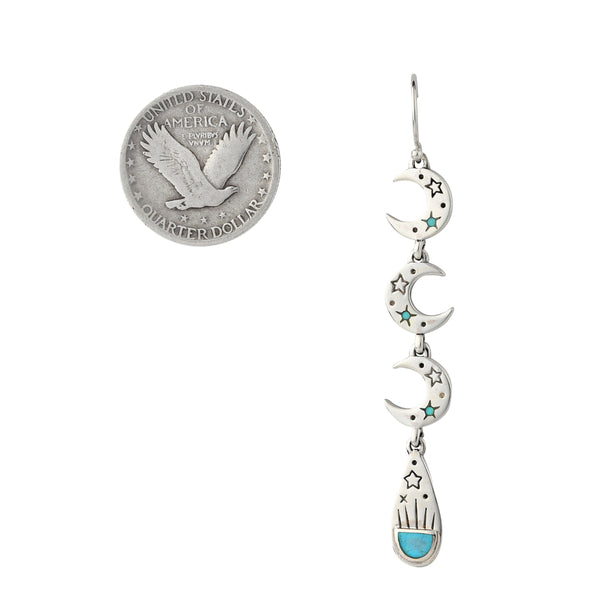 Peyote Bird Triple Moon Earrings