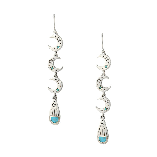 peyote bird Triple Moon Earrings