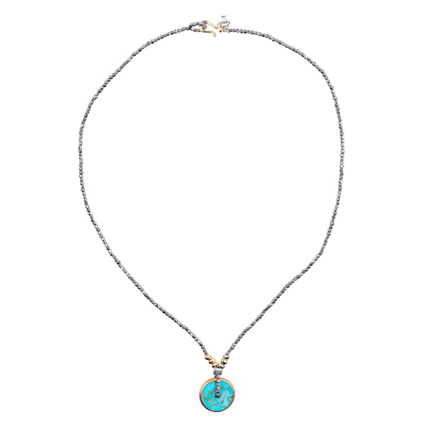 peyote bird Turquoise Disc Necklace