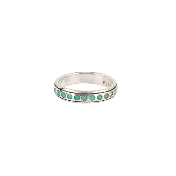Peyote Bird Turquoise Dots Ring Set