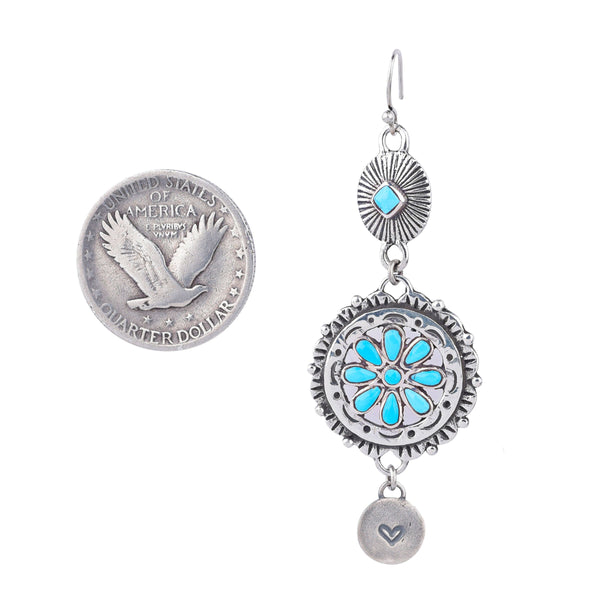 Peyote Bird Turquoise Wagon Earrings