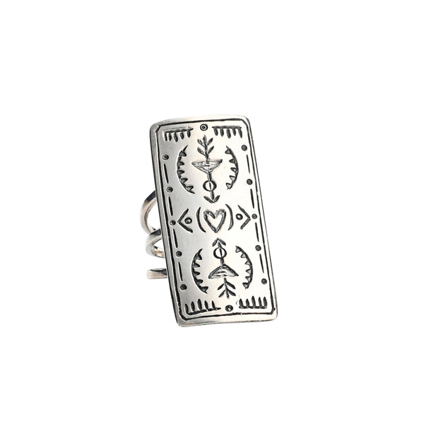 peyote bird Valentine Shield Ring