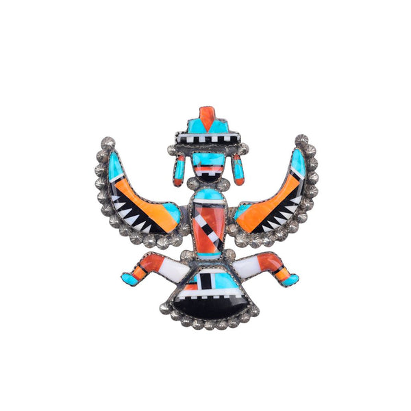 peyote bird Vintage 1970's Zuni Knifewing Pin